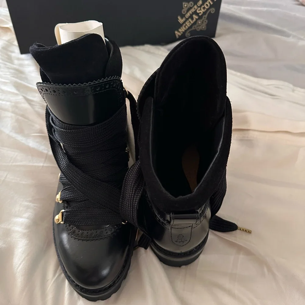 Angela Scott Black Leather Boots - Picture 10 of 13